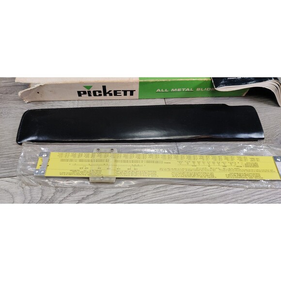 Vintage Pickett 902-ES All Metal Slide Ruler w/Original Box & Instructions, Case - Picture 9 of 15